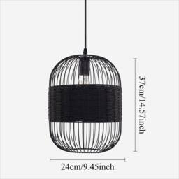 Living and Home Industrial Black Pendant Light for Kitchen & Dining Room - thumbnail 6