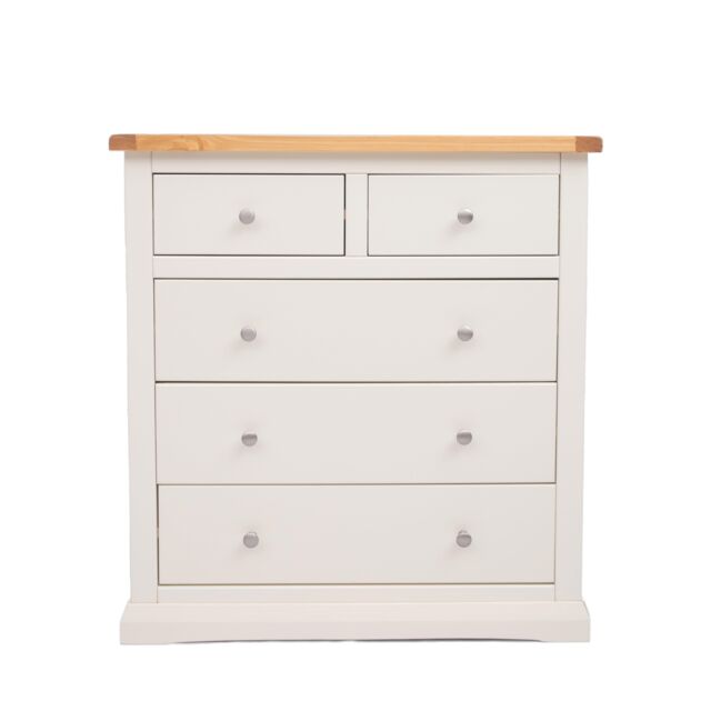 Cabinet Bits Castelli 5 Drawer Chest of Drawers Chrome Knob in Off-White - image 1