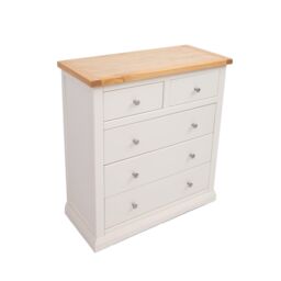 Cabinet Bits Castelli 5 Drawer Chest of Drawers Chrome Knob in Off-White - thumbnail 3
