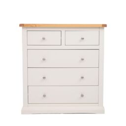 Cabinet Bits Castelli 5 Drawer Chest of Drawers Chrome Knob in Off-White