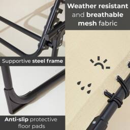 Neo Two Outdoor Folding Sun Loungers in Beige - thumbnail 4