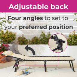 Neo Two Outdoor Folding Sun Loungers in Beige - thumbnail 2