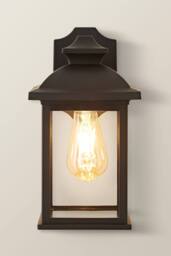 ValueLights Leo Matte Black Traditional Lantern IP44 Outdoor Wall Light - thumbnail 2
