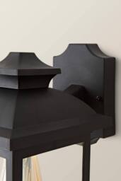 ValueLights Leo Matte Black Traditional Lantern IP44 Outdoor Wall Light - thumbnail 4