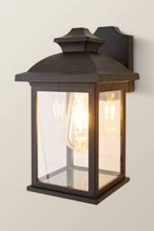 ValueLights Leo Matte Black Traditional Lantern IP44 Outdoor Wall Light - thumbnail 3