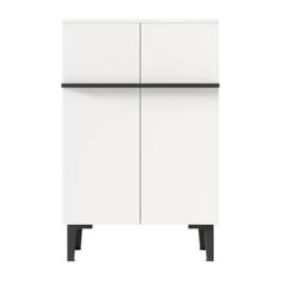Merax Entryway 60cm Minimalist Shoe Cabinet with Adjustable Shelves in White - thumbnail 8