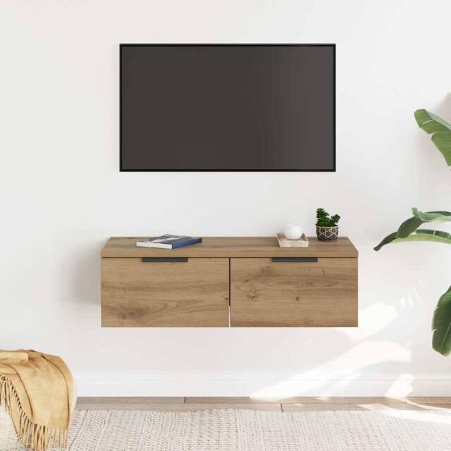 Berkfield Home Wall Cabinet Artisan Oak 68x30x20 cm Engineered Wood in Brown - Size: 68 x 30 x 20 cm - image 1