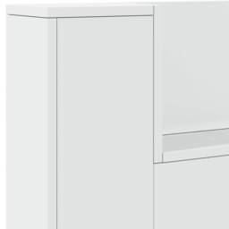 Berkfield Home Headboard Cabinet with LED White 220x16.5x103.5 cm - thumbnail 9