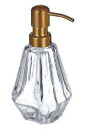 Orsina Modern Lotion Dispenser, Glass Lotion Pump Dispenser With Brass Nozzle, Hand Cream Bottle, Soap Dispenser in Clear - thumbnail 2