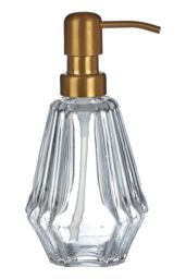 Orsina Modern Lotion Dispenser, Glass Lotion Pump Dispenser With Brass Nozzle, Hand Cream Bottle, Soap Dispenser in Clear