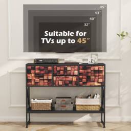 Costway Console Table Sofa Table w/ 4 Fabric Drawers & Shelf Entryway Table - thumbnail 4