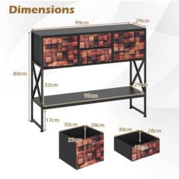 Costway Console Table Sofa Table w/ 4 Fabric Drawers & Shelf Entryway Table - thumbnail 2