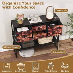 Costway Console Table Sofa Table w/ 4 Fabric Drawers & Shelf Entryway Table - thumbnail 9