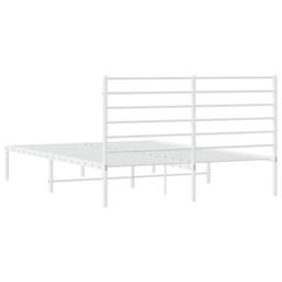 Berkfield Home Metal Bed Frame with Headboard White 135x190 cm Double - thumbnail 8