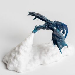 Obasyhig Style 1 3D Printed Fire - Breathing Dragon Night Light in Blue