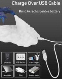 Obasyhig Style 1 3D Printed Fire - Breathing Dragon Night Light in Blue - thumbnail 3