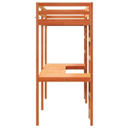Berkfield Home Loft Bed Frame without Mattress Wax Brown 75x190 cm Small Single Solid Wood Pine - thumbnail 6