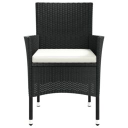 Berkfield Home Garden Chairs with Cushions 2 pcs Black Poly Rattan - thumbnail 4