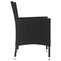 Berkfield Home Garden Chairs with Cushions 2 pcs Black Poly Rattan - thumbnail 5