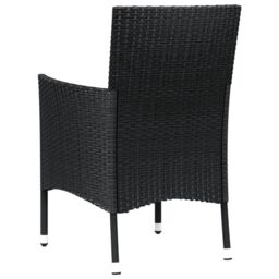 Berkfield Home Garden Chairs with Cushions 2 pcs Black Poly Rattan - thumbnail 6