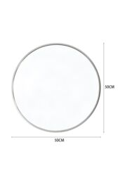 Living and Home Silver Round Metal Framed Bathroom Mirror - Size: Large - thumbnail 3