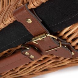 Red Hamper Wicker 35cm Light Steamed Picnic Basket with Cotton Lining in Black - thumbnail 5