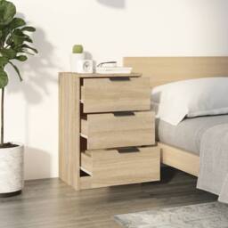 Berkfield Home Modern Bedside Cabinets 2 pcs Sonoma Oak 40x36x65 cm in Light Tan - Size: 40 x 36 x 65 cm
