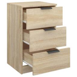 Berkfield Home Modern Bedside Cabinets 2 pcs Sonoma Oak 40x36x65 cm in Light Tan - Size: 40 x 36 x 65 cm - thumbnail 9