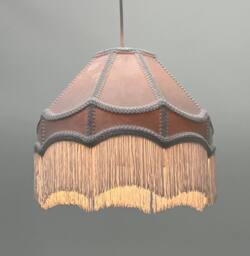 K LIVING Tassle 12inch Pink Traditional Shade with Tassels - thumbnail 3