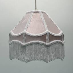 K LIVING Tassle 12inch Pink Traditional Shade with Tassels