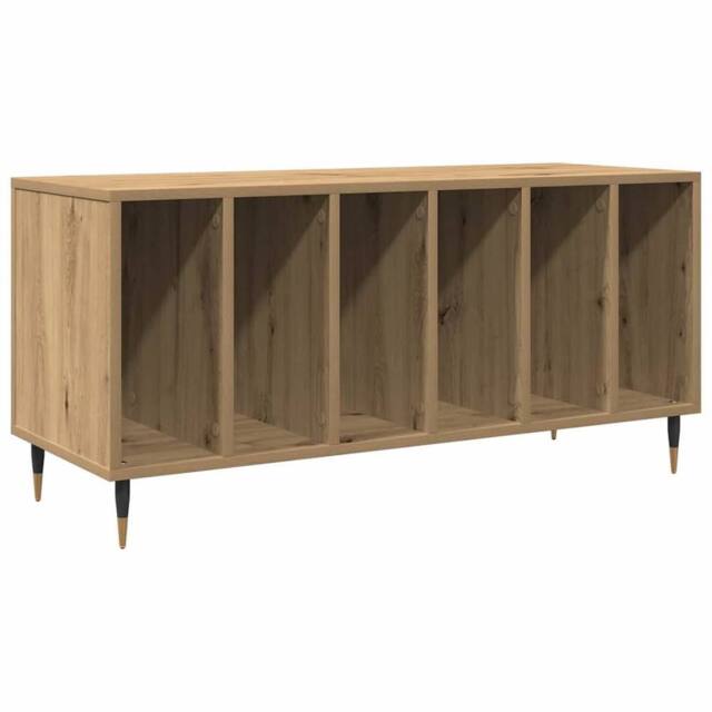 Berkfield Home Record Cabinet Artisan Oak 100x38x48 cm Engineered Wood in Brown - Size: 100 x 38 x 48 cm - image 1