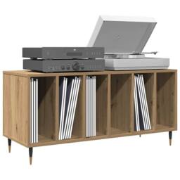 Berkfield Home Record Cabinet Artisan Oak 100x38x48 cm Engineered Wood in Brown - Size: 100 x 38 x 48 cm - thumbnail 3