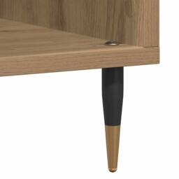 Berkfield Home Record Cabinet Artisan Oak 100x38x48 cm Engineered Wood in Brown - Size: 100 x 38 x 48 cm - thumbnail 8