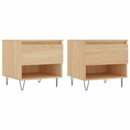 Berkfield Home Coffee Tables 2 pcs Sonoma Oak 50x46x50 cm Engineered Wood in Brown - Size: 50 x 46 x 50 cm - thumbnail 2