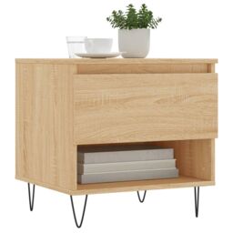 Berkfield Home Coffee Tables 2 pcs Sonoma Oak 50x46x50 cm Engineered Wood in Brown - Size: 50 x 46 x 50 cm - thumbnail 3