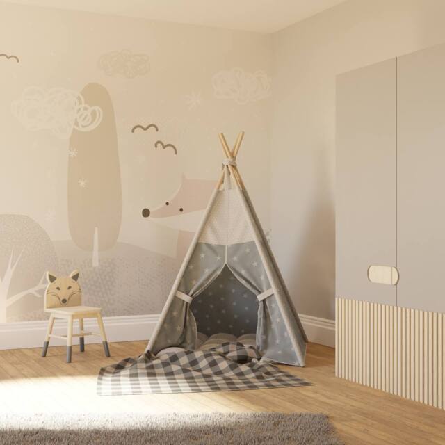 Superfresco Easy Scandi Animals Grey Print To Order 3m x 2.8m Mural - image 1