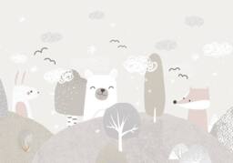 Superfresco Easy Scandi Animals Grey Print To Order 3m x 2.8m Mural - thumbnail 2
