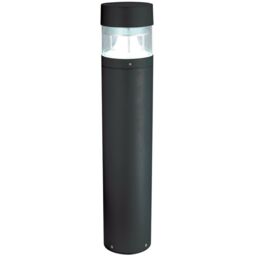 Loops 1m Tall IP65 Outdoor Lamp Post Bollard Black Round Flat Top E27 Driveway Light - thumbnail 1