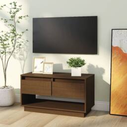 Berkfield Home TV Cabinet Honey Brown 74x34x40 cm Solid Wood Pine - Size: 74 x 34 x 40 cm - thumbnail 8