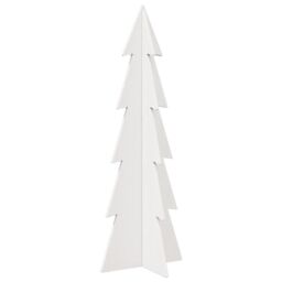Berkfield Home Wooden Christmas Tree for Decoration White 112 cm Solid Wood Pine - thumbnail 2