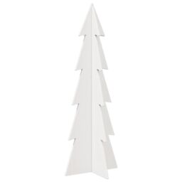 Berkfield Home Wooden Christmas Tree for Decoration White 112 cm Solid Wood Pine - thumbnail 5