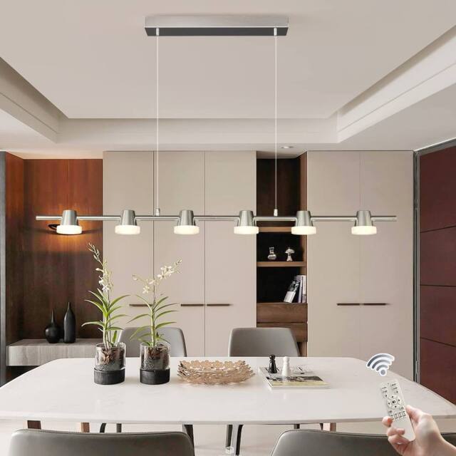 Garwarm Led 6 Light Adjustable Pendant Chandelier in Silver - image 1