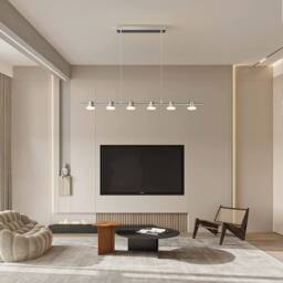 Garwarm Led 6 Light Adjustable Pendant Chandelier in Silver - thumbnail 4