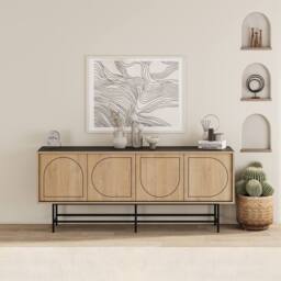 Decortie Joji' Modern Sideboard Cabinet 187cm - Size: 2 Pack - thumbnail 3