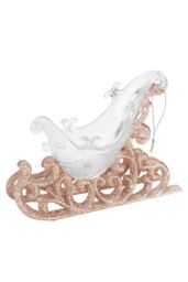VFM e-Store Christmas Tree Decoration Hanging Large Glitter Sleigh Rose Gold - thumbnail 1