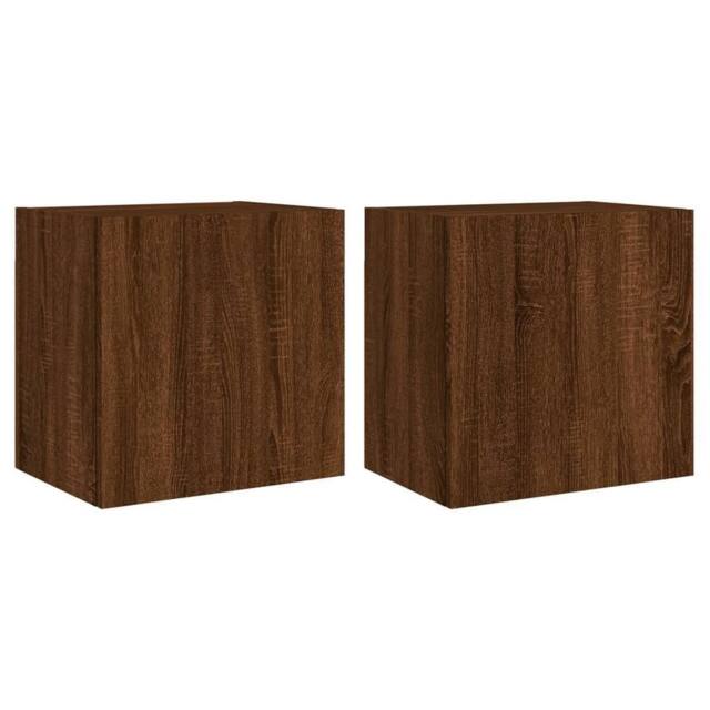 Berkfield Home TV Wall Cabinets 2 pcs Brown Oak 40.5x30x40 cm Engineered Wood - image 1