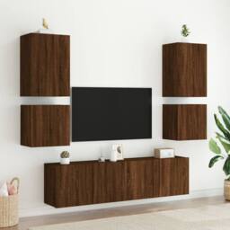 Berkfield Home TV Wall Cabinets 2 pcs Brown Oak 40.5x30x40 cm Engineered Wood - thumbnail 4