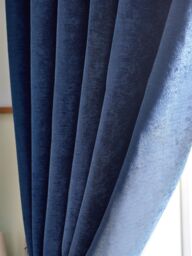 Luxury Living Chenille Blackout Pencil Pleat Top Curtains in Blue - Size: 117 cm width x 106 cm drop - thumbnail 6