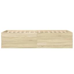 Berkfield Home Modern Bed Frame without Mattress Sonoma Oak 75x190 cm Small Single in Light Brown - thumbnail 5