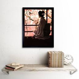 "Artery8 Opera Madame Butterfly Japanese Home Decor 12x16"" Framed Art Print in Pink - Size: W12"" x H16""" - thumbnail 2